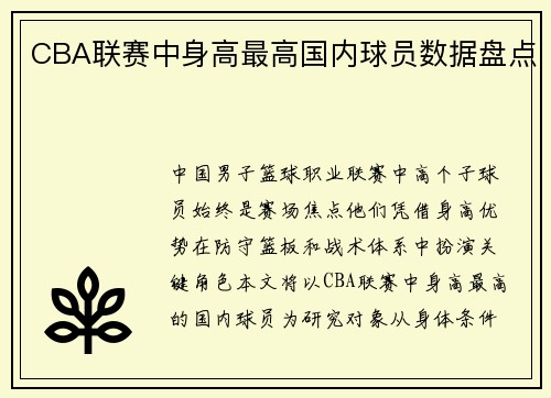 CBA联赛中身高最高国内球员数据盘点